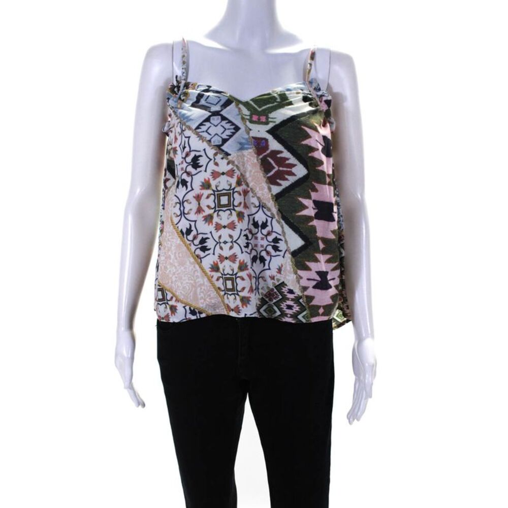 Three Of Something Womens V-Neck Ramble Labyrinth Camisole Multicolor Size XS